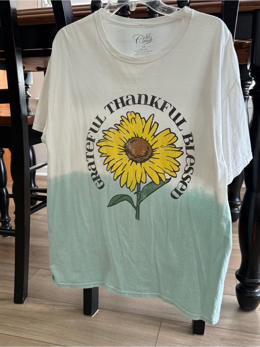 Cold Crush White & Yellow & mint Sunflower Graphic Tee